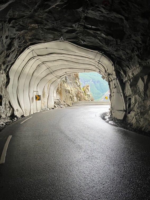 Mountain road tunnel